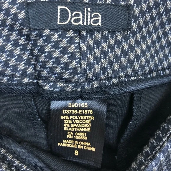 Dalia Houndstooth Pull On Stretch Dress Pants Sz 8 - Picture 10 of 12